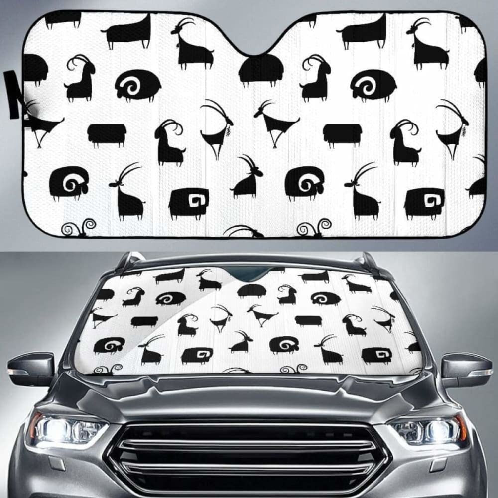 Goat Ram Pattern Car Auto Sun Shades