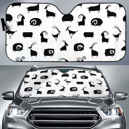 Goat Ram Pattern Car Auto Sun Shades
