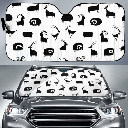 Goat Ram Pattern Car Auto Sun Shades