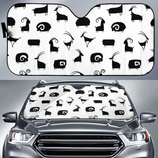 Goat Ram Pattern Car Auto Sun Shades