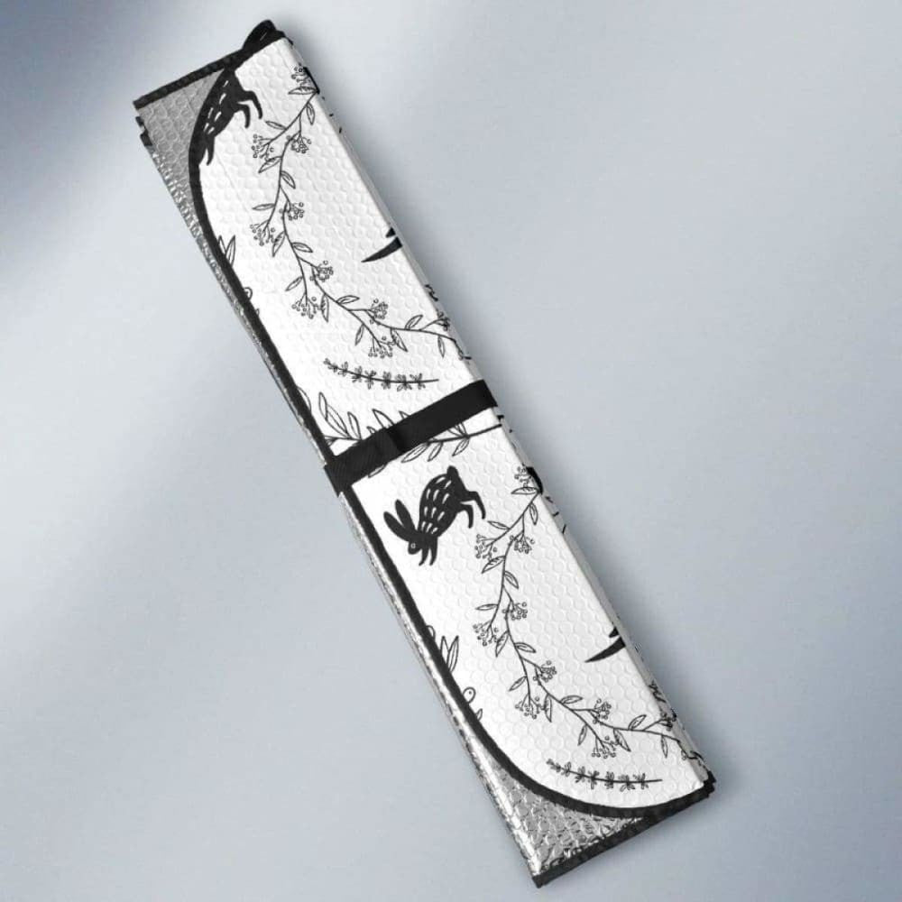 Crows Floral Wreath Rabbit Pattern Car Auto Sun Shades