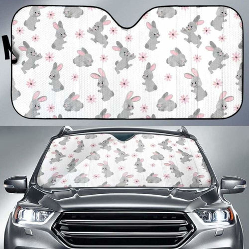 Watercolor Cute Rabbit Pattern Car Auto Sun Shades