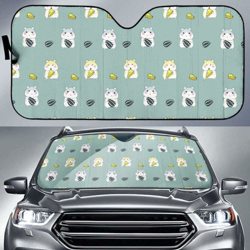 Cute Hamster Cheese Pattern Car Auto Sun Shades