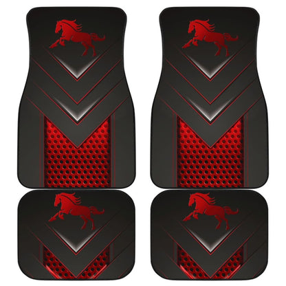 Amazing Red Horse Metallic Custom Style Printed Car Floor Mats