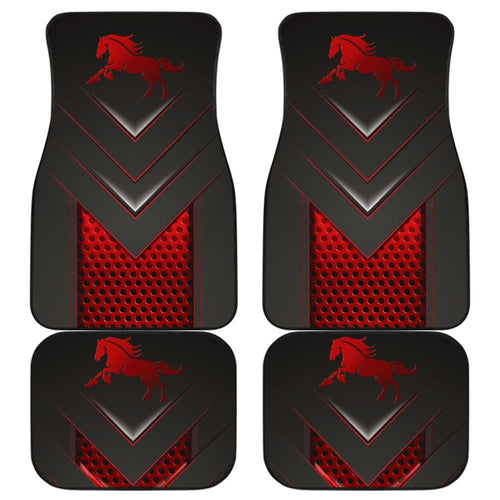 Amazing Red Horse Metallic Custom Style Printed Car Floor Mats