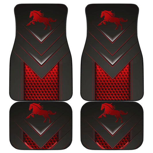 Amazing Red Horse Metallic Custom Style Printed Car Floor Mats