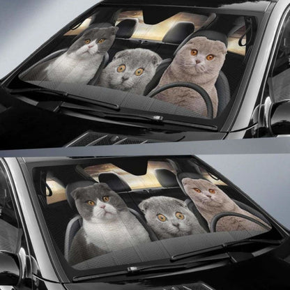 Scottish Fold Cat Auto Sun Shade Car Sun Visor