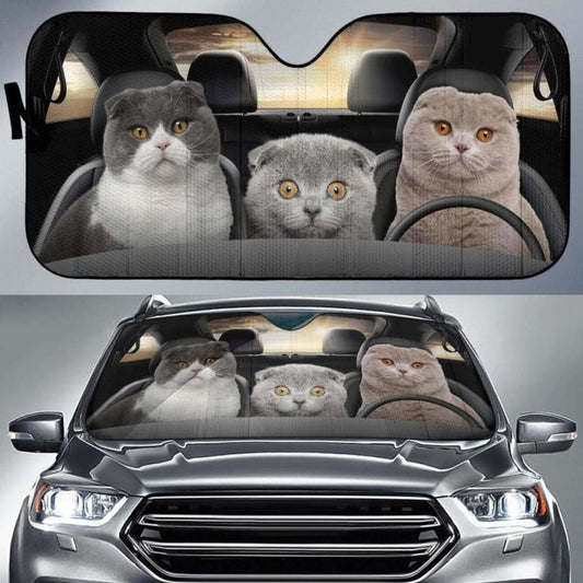 Scottish Fold Cat Auto Sun Shade Car Sun Visor