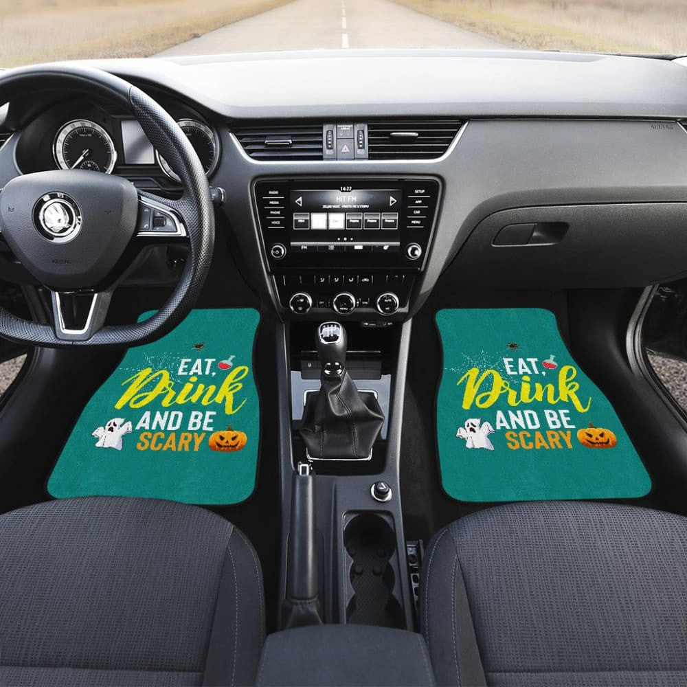 Eat, Drink And Be Scary Ghost Halloween Custom Car Floor Mats