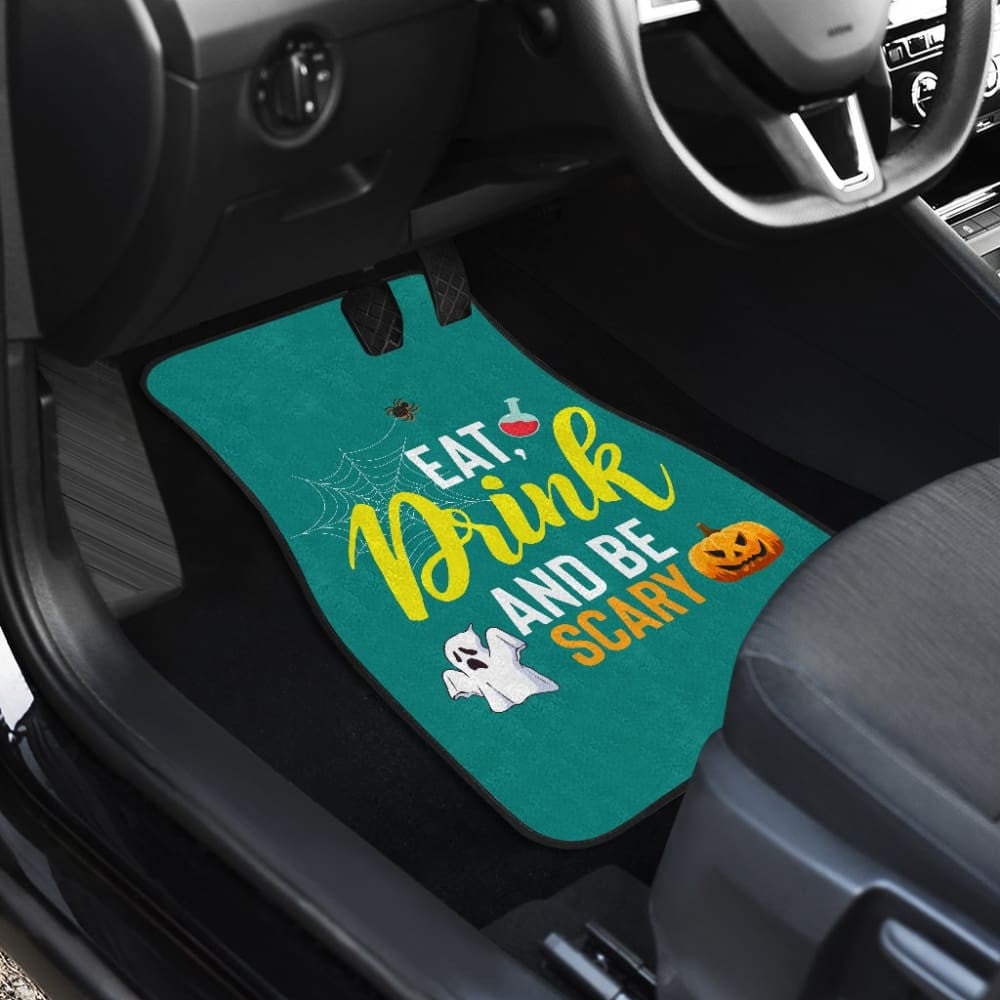 Eat, Drink And Be Scary Ghost Halloween Custom Car Floor Mats