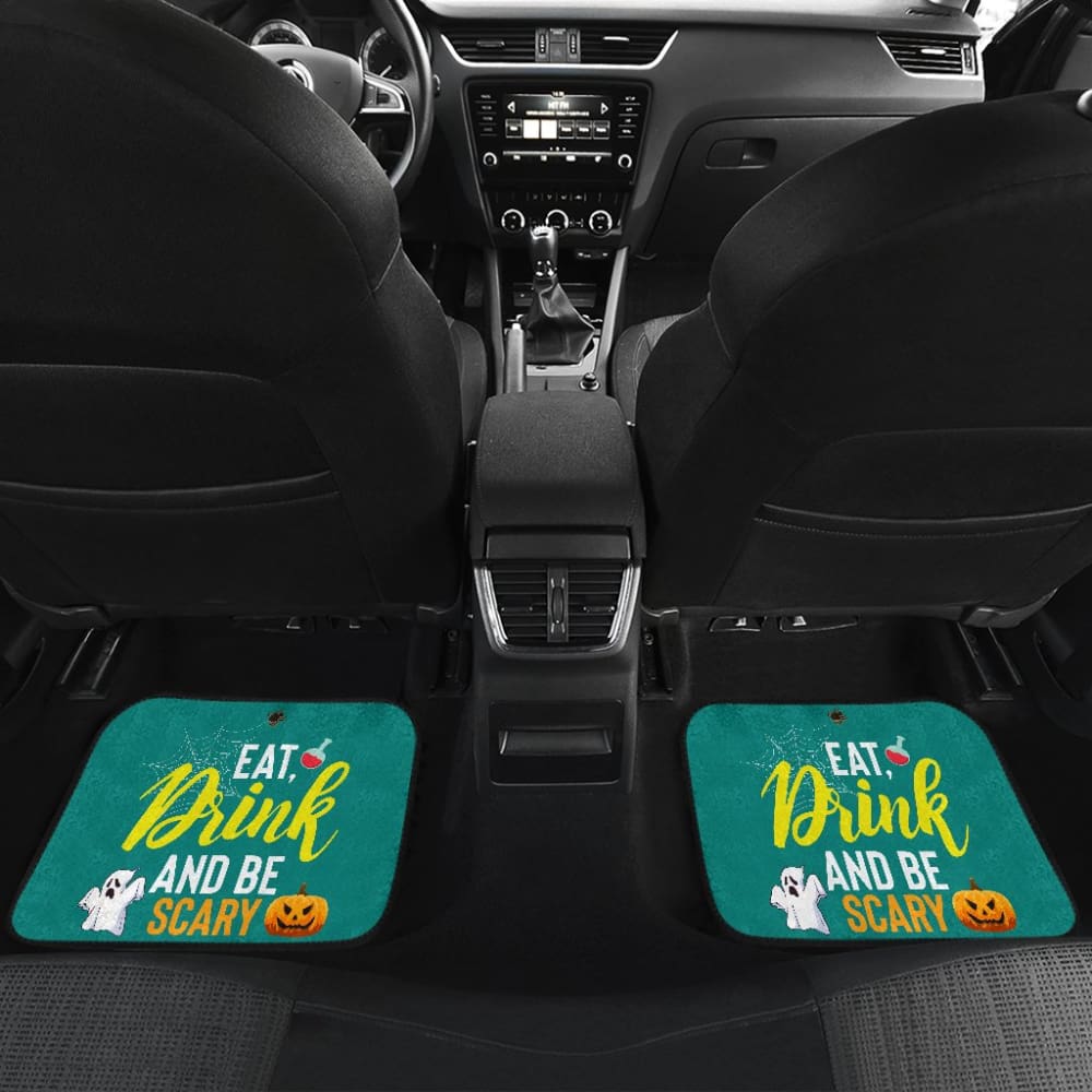 Eat, Drink And Be Scary Ghost Halloween Custom Car Floor Mats