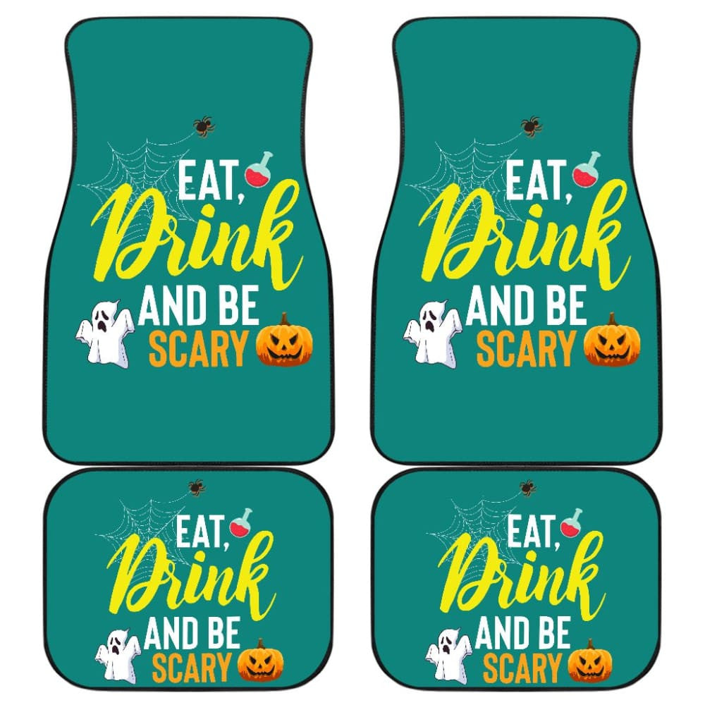 Eat, Drink And Be Scary Ghost Halloween Custom Car Floor Mats