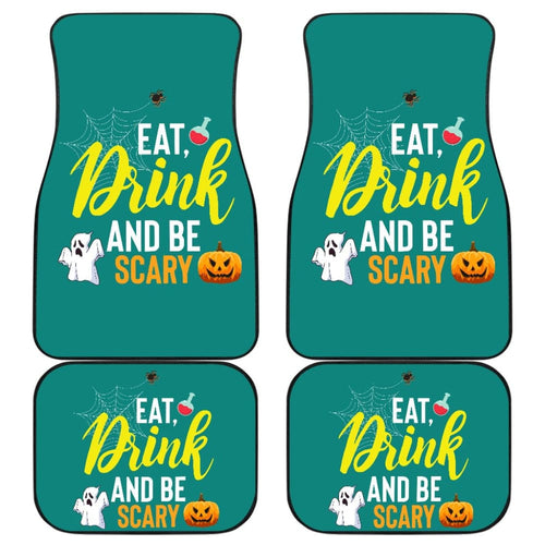 Eat, Drink And Be Scary Ghost Halloween Custom Car Floor Mats