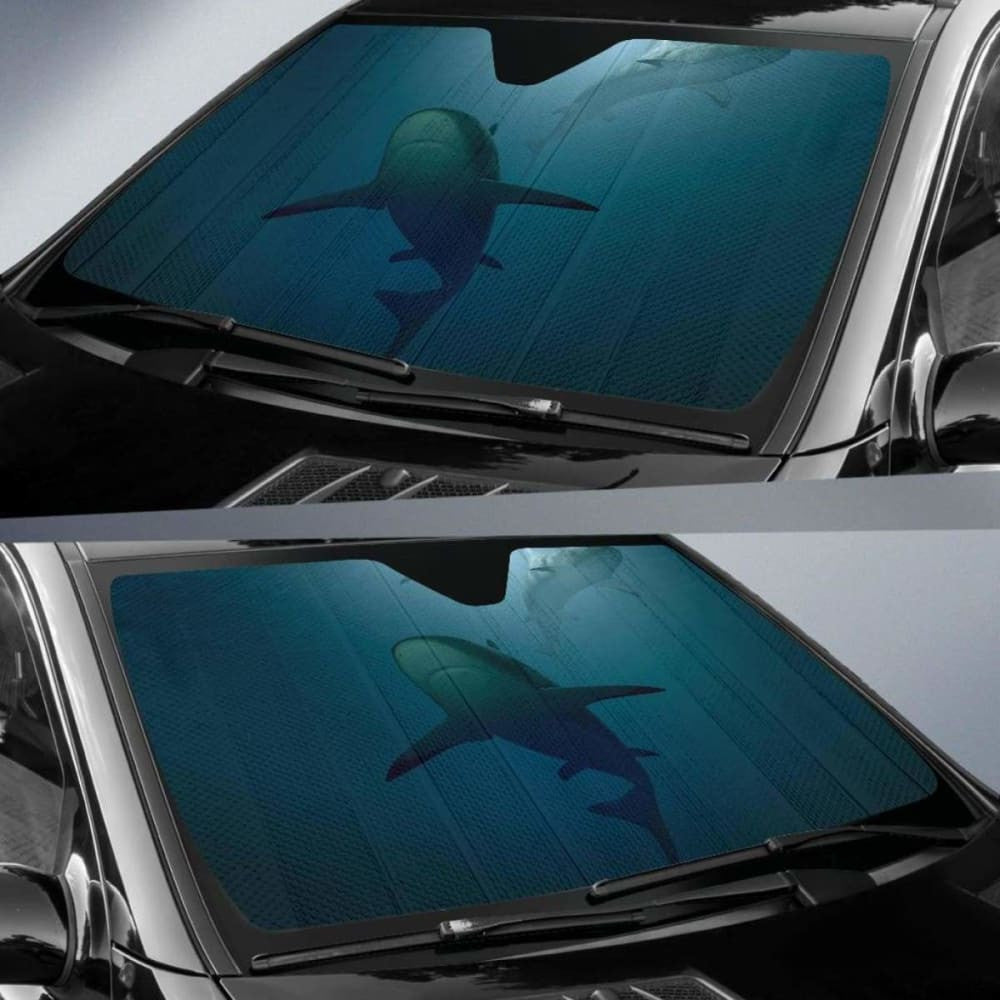 Underwater Sharks Blue Deep Sea OceanK Car Sun Shade