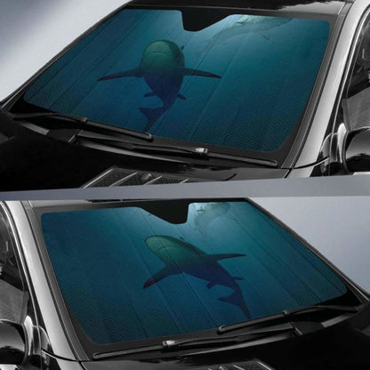 Underwater Sharks Blue Deep Sea OceanK Car Sun Shade