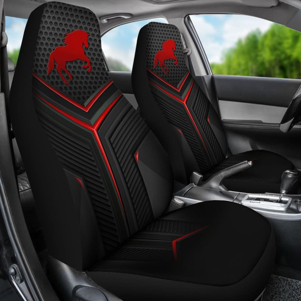 Red Horse Metallic Style Printed Amazing Gift Ideas Car Seat Covers