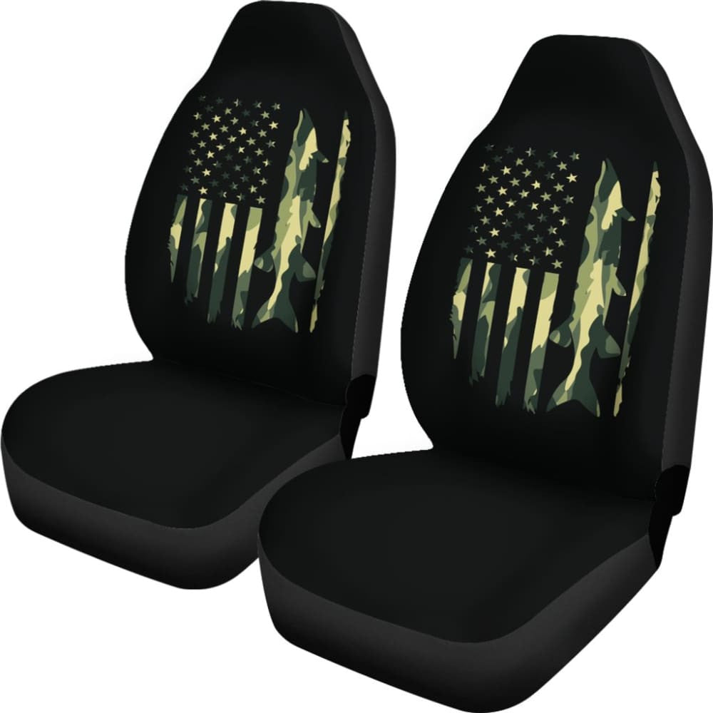 Amazing Green American Flag Car Seat Covers