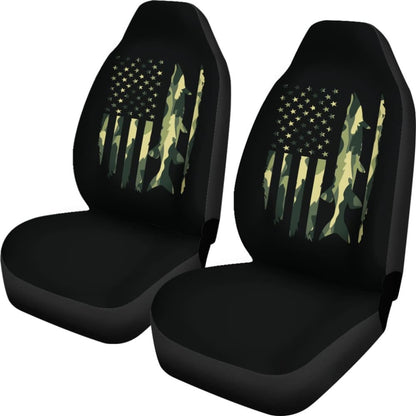 Amazing Green American Flag Car Seat Covers