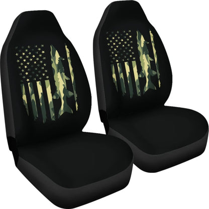 Amazing Green American Flag Car Seat Covers