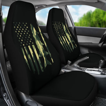 Amazing Green American Flag Car Seat Covers