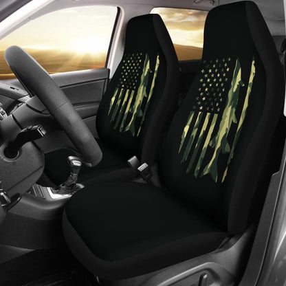 Amazing Green American Flag Car Seat Covers