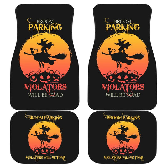 Broom Parking Violators Will be Toad Halloween Parking Car Floor Mats