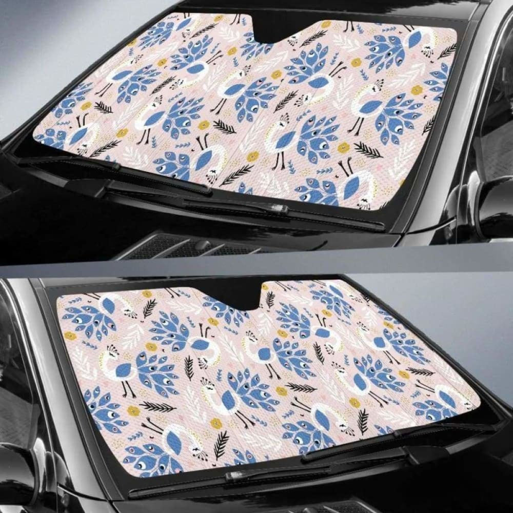 Cute Peacock Pattern Car Auto Sun Shades