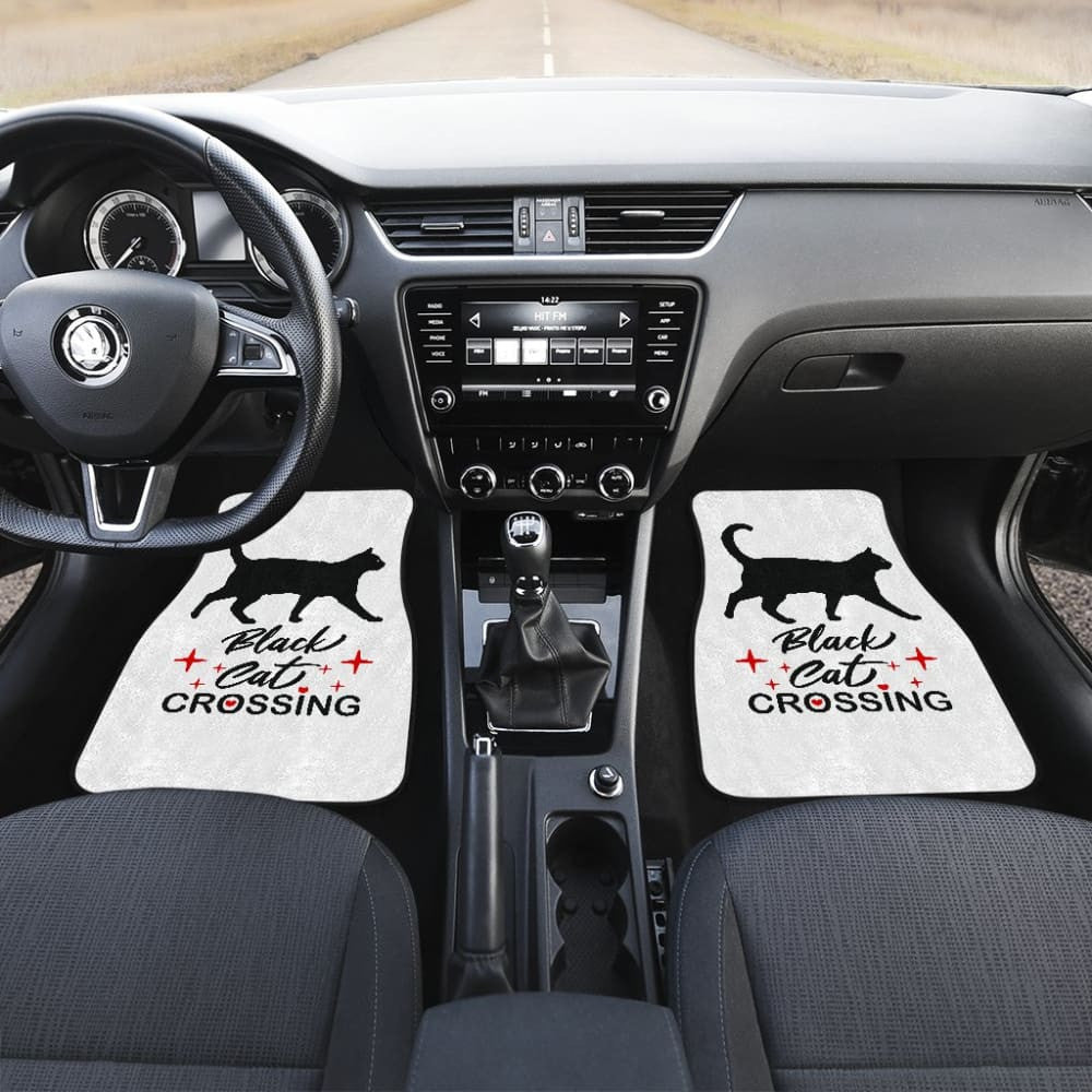 Black Cat Crossing Car Floor Mats