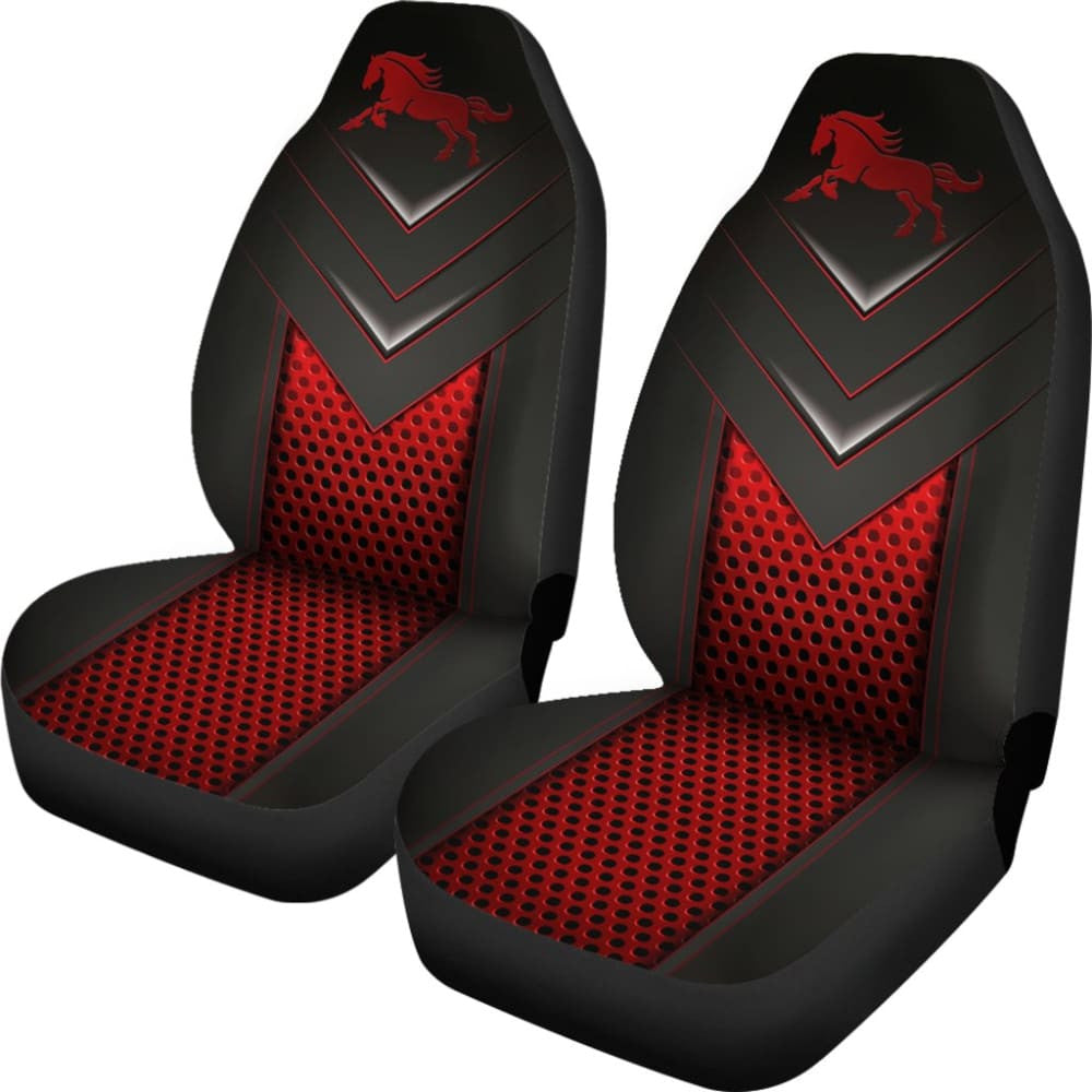 Amazing Red Horse Metallic Custom Style Printed Car Seat Covers