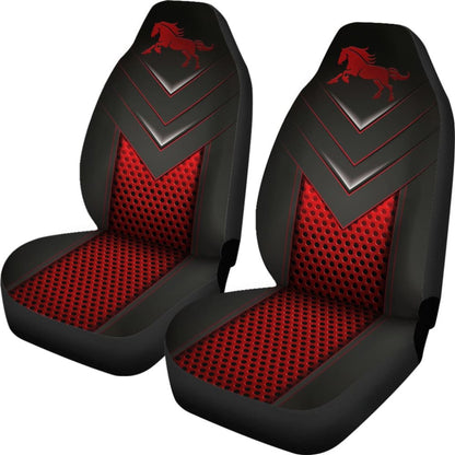 Amazing Red Horse Metallic Custom Style Printed Car Seat Covers