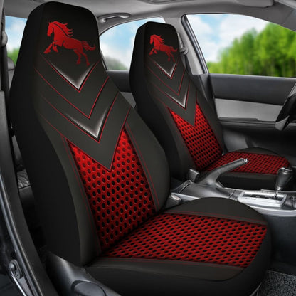 Amazing Red Horse Metallic Custom Style Printed Car Seat Covers