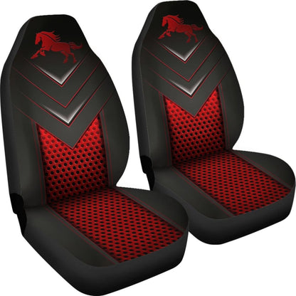 Amazing Red Horse Metallic Custom Style Printed Car Seat Covers