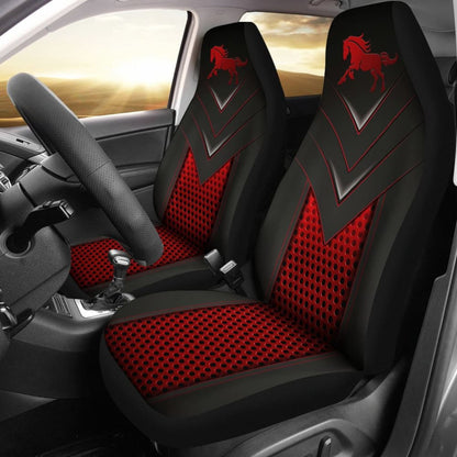 Amazing Red Horse Metallic Custom Style Printed Car Seat Covers