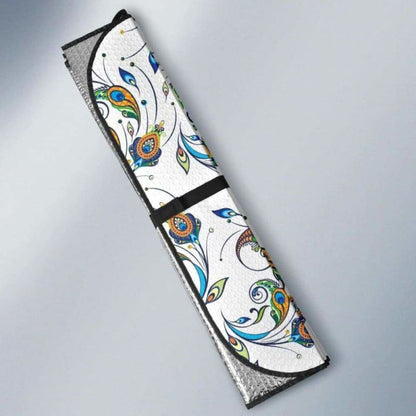 Peacock Feather Pattern Car Auto Sun Shades