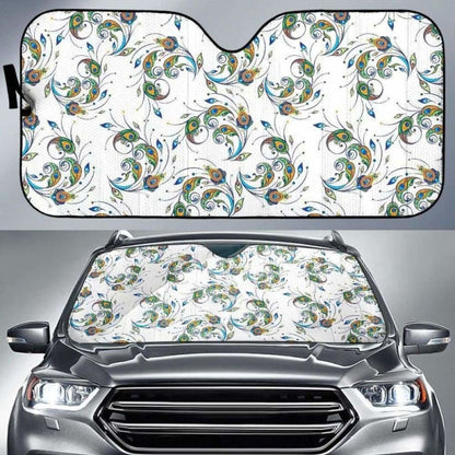 Peacock Feather Pattern Car Auto Sun Shades