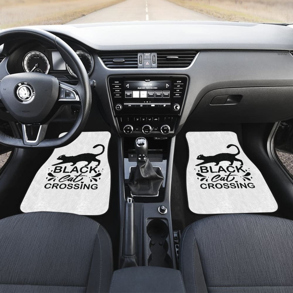 Black Cat Crossing Halloween Gift Car Floor Mats