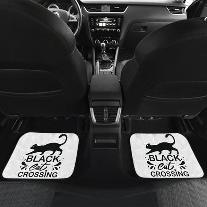 Black Cat Crossing Halloween Gift Car Floor Mats