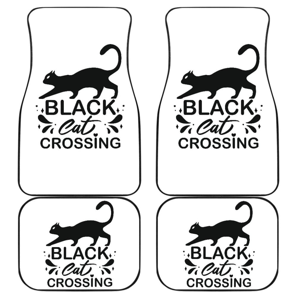 Black Cat Crossing Halloween Gift Car Floor Mats