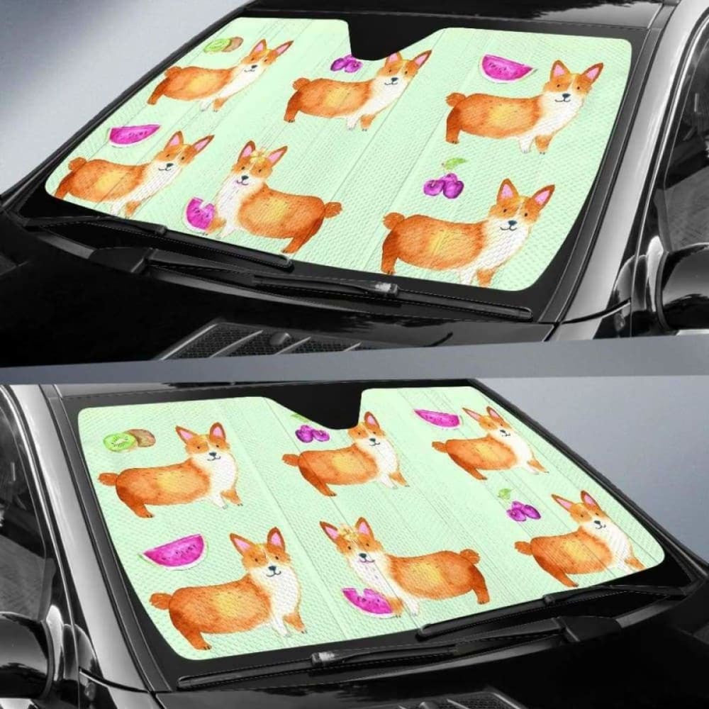 Corgi Watermelon Car Auto Sun Shades