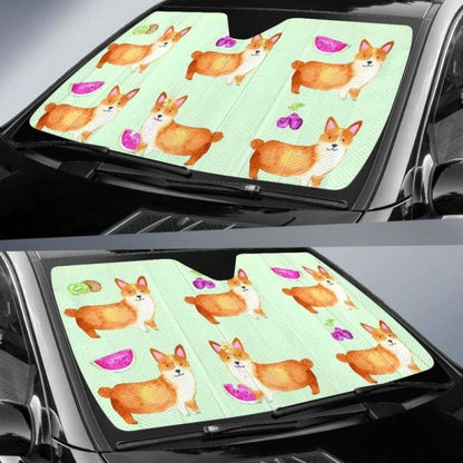 Corgi Watermelon Car Auto Sun Shades