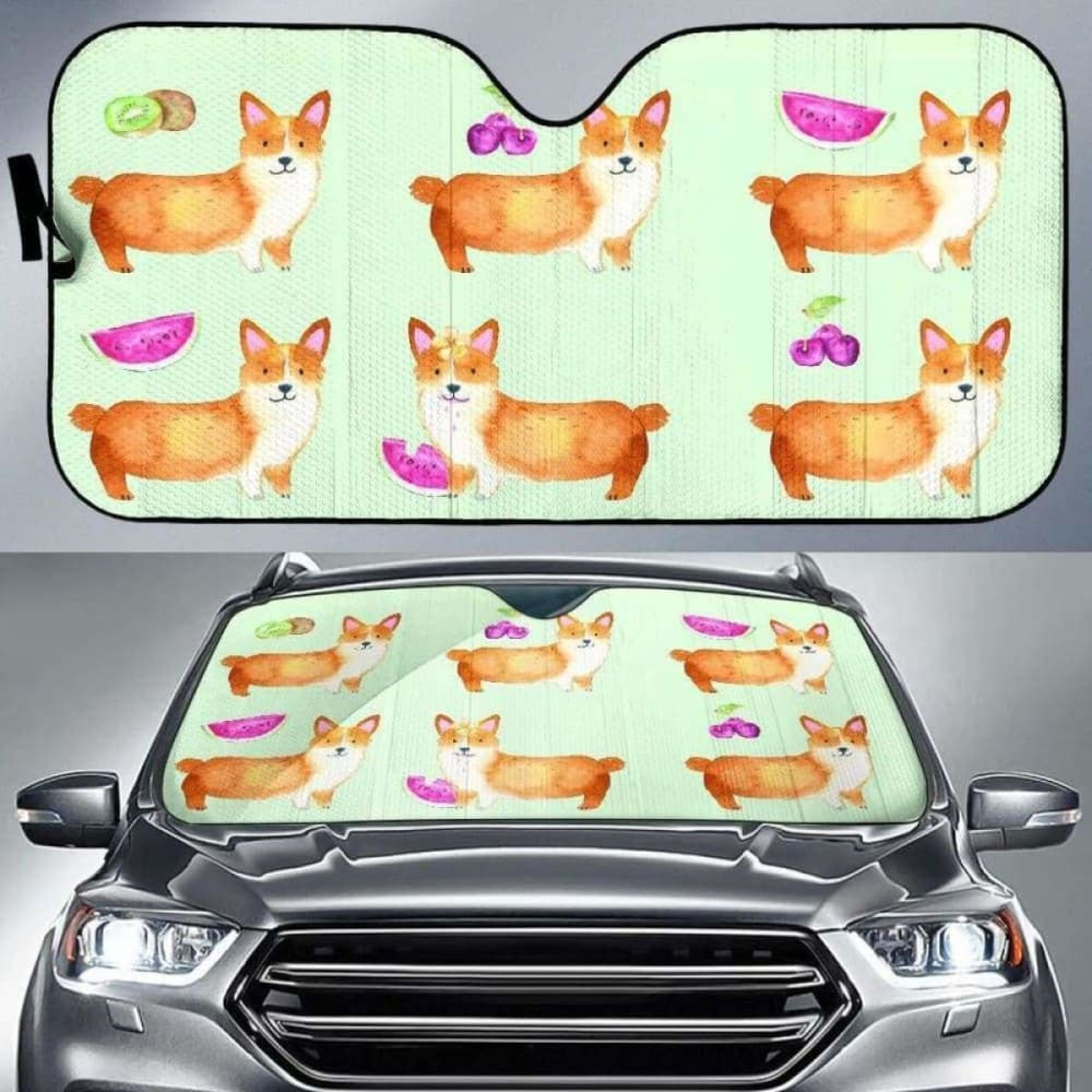 Corgi Watermelon Car Auto Sun Shades