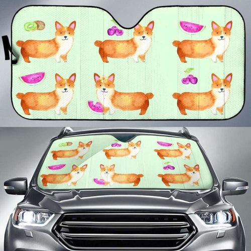 Corgi Watermelon Car Auto Sun Shades