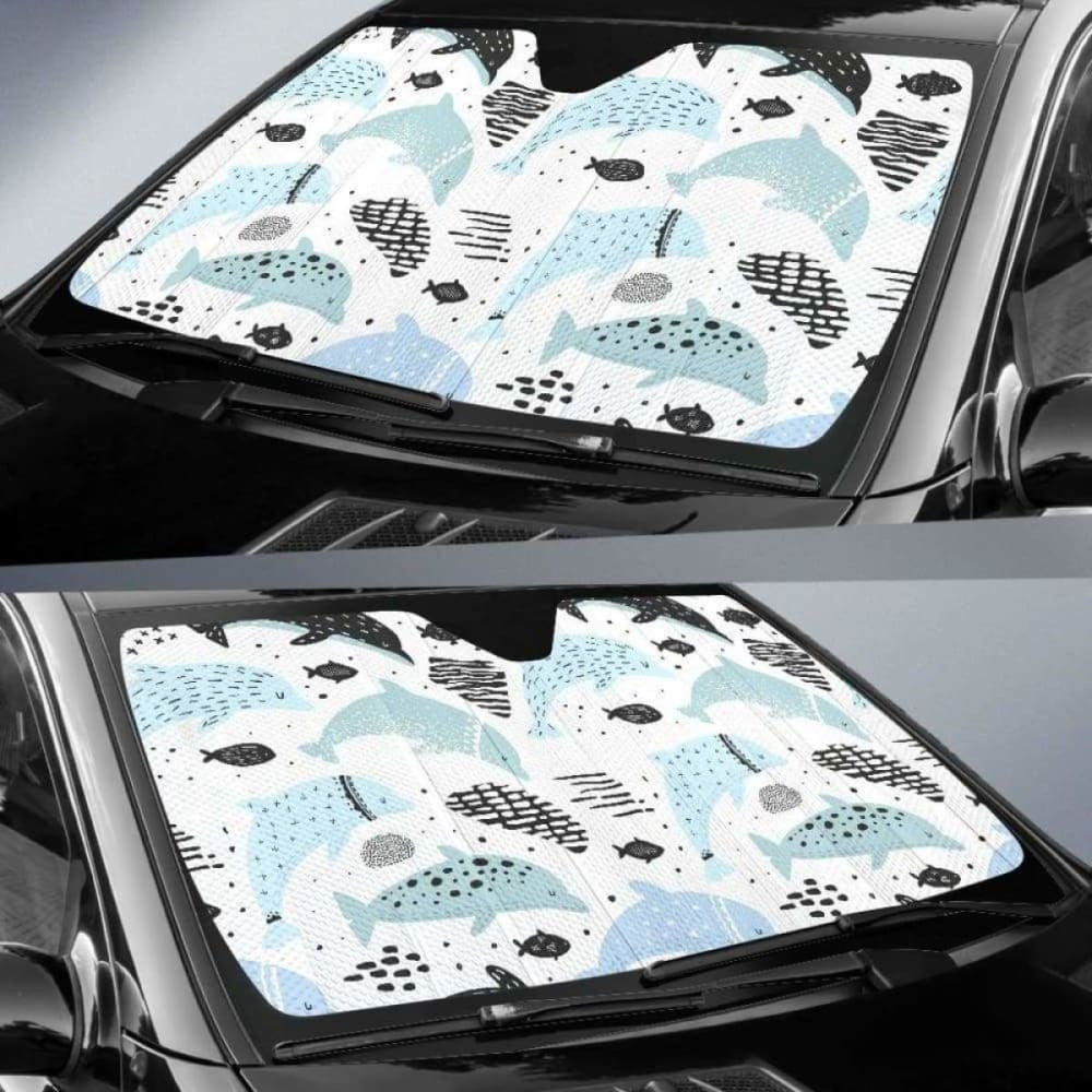 Cute Dolphins Childish Style Pattern Car Auto Sun Shades