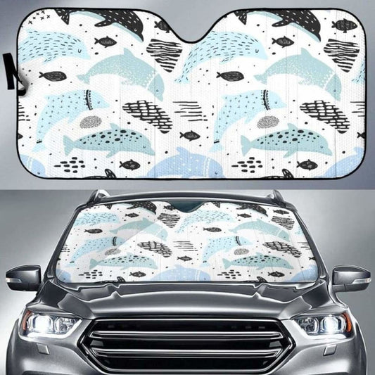 Cute Dolphins Childish Style Pattern Car Auto Sun Shades