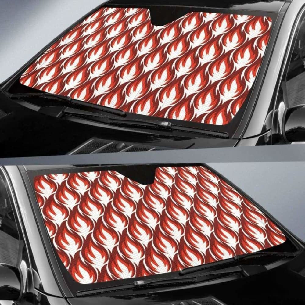 Fire Flame Symbol Design Pattern Car Auto Sun Shades