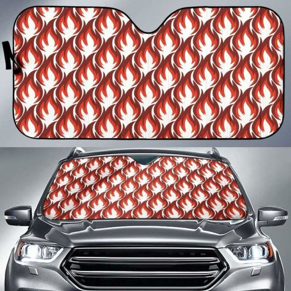 Fire Flame Symbol Design Pattern Car Auto Sun Shades
