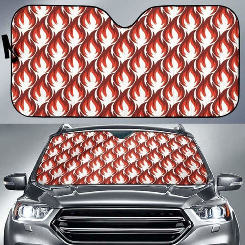 Fire Flame Symbol Design Pattern Car Auto Sun Shades
