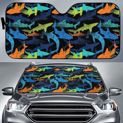 Colorful Shark Car Auto Sun Shades