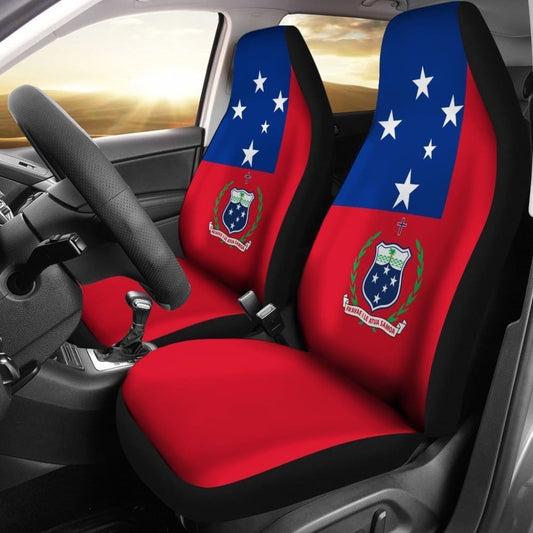 Samoa Car Seat Cover - Samoa Flag Coat Of Arms -
