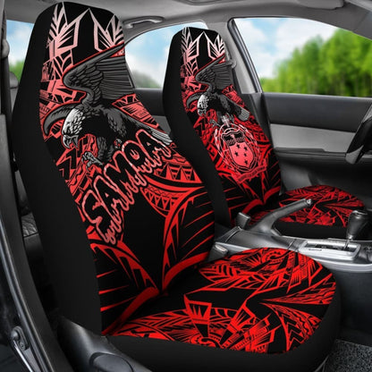 Samoa Polynesian Car Seat Covers - Eagle Tribal Pattern Red -
